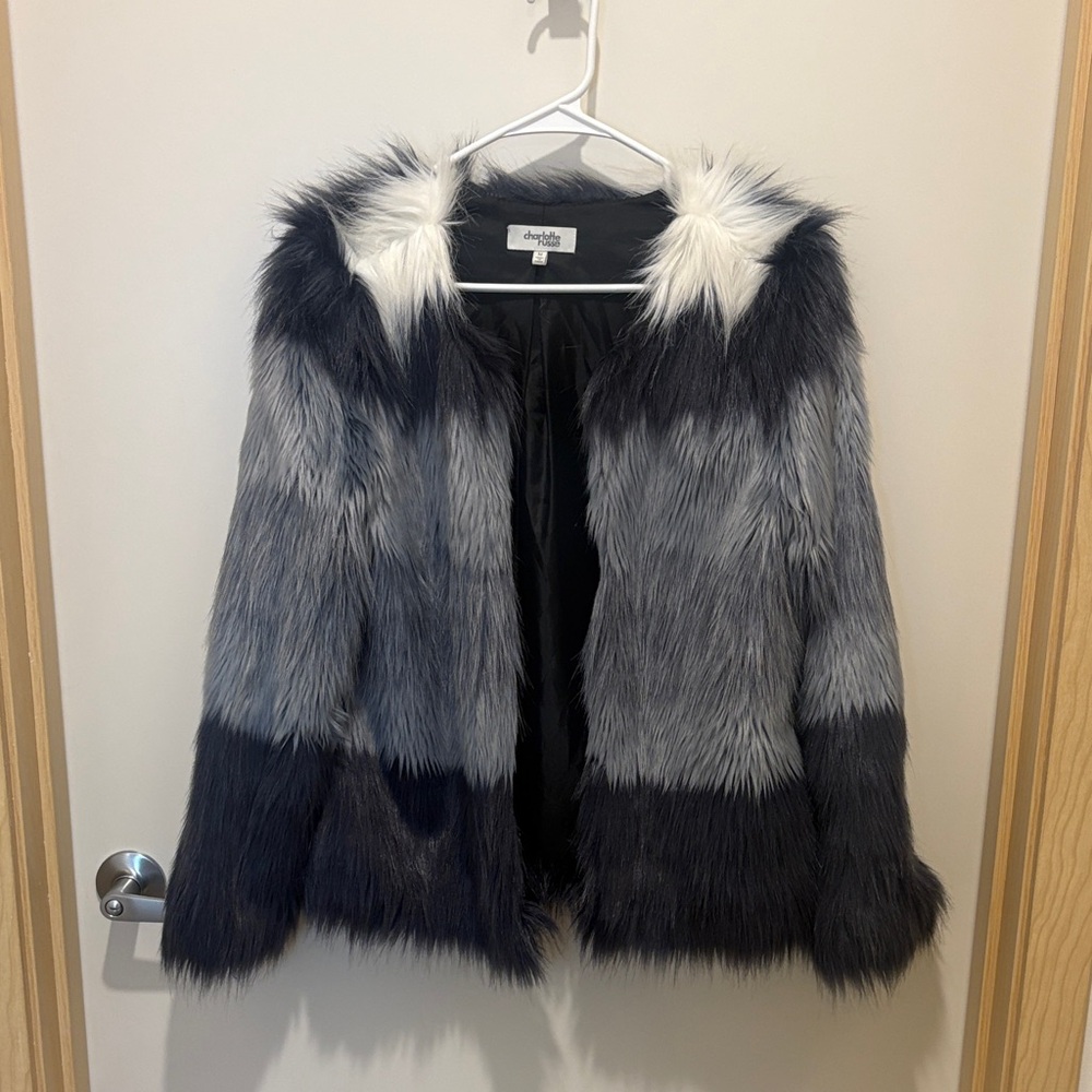 Faux Fur Black and Gray Jacket